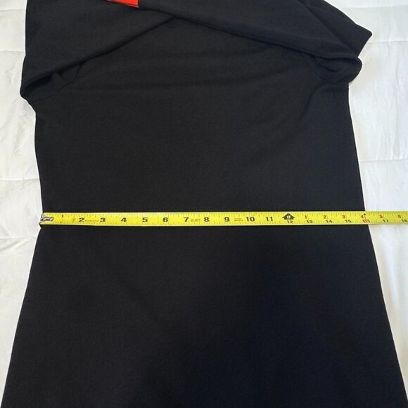 Karen Millen Black With Orange Stripe Trim Mini Jersey Dress Long Sleeve US 10 - Picture 7 of 11